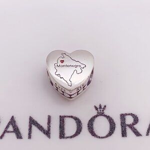 Pandora Montenegro  Map I love Montenegro  Heart Charm